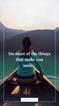 Girl rowing on a boat on scenic lake Instagram Video Story Design Template