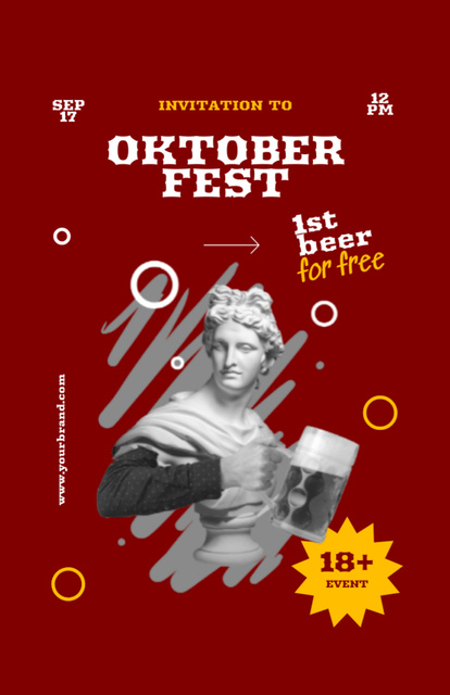 Unforgettable Oktoberfest Festivities Happening Soon Invitation 5.5x8.5in Modelo de Design