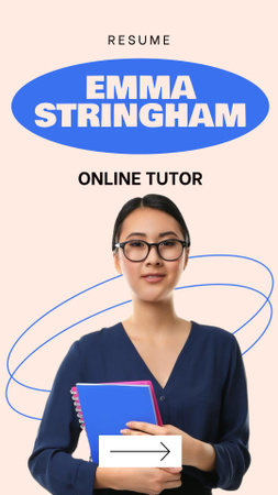 Template di design Servizi di tutoraggio online con la donna con gli occhiali Mobile Presentation
