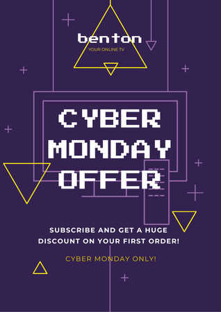 Platilla de diseño Cyber Monday Sale Advertisement on Purple Flyer A4