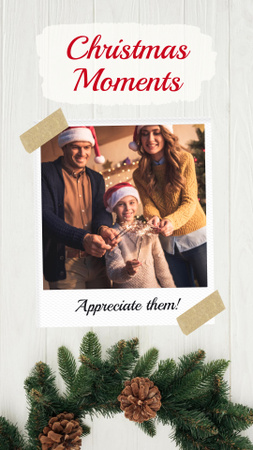 Precious Family Moments And Christmas Holiday Greetings Instagram Story Design Template