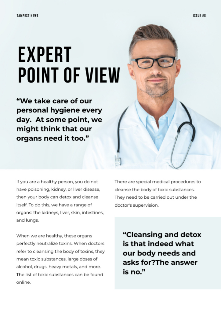 Doctor's expert advice on Health Newsletter – шаблон для дизайна