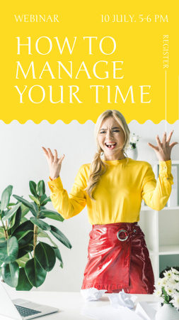 Time Management Webinar Announcement Instagram Story – шаблон для дизайну