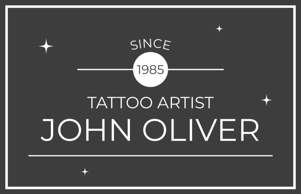 Modèle de visuel High Experienced Tattoo Artist Service Offer - Business Card 85x55mm
