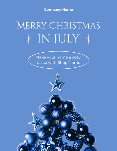 Plantilla de diseño de Lively Notice of Christmas Party in July Flyer 8.5x11in 