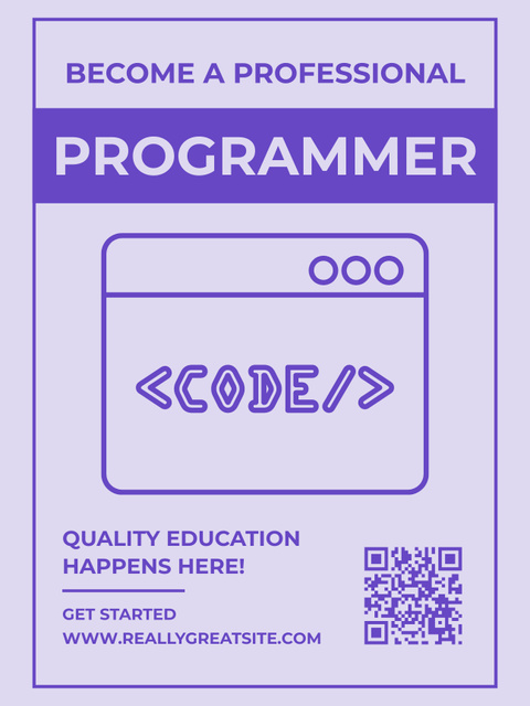 Professional Programming Education Ad Poster US tervezősablon
