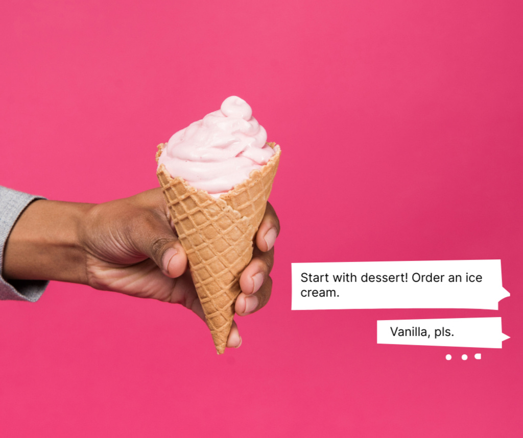 Platilla de diseño People holding Delicious Ice-Cream Facebook