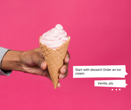 People holding Delicious Ice-Cream Facebook Design Template