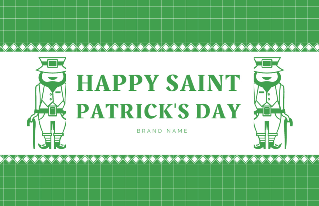 Template di design Patrick's Day Greetings with Cartoon Men Thank You Card 5.5x8.5in