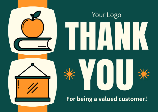 Thanks for Shopping at School Store Card Design Template