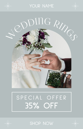 Jewellery Store Offer with Bride and Groom Exchanging Rings IGTV Cover Design Template