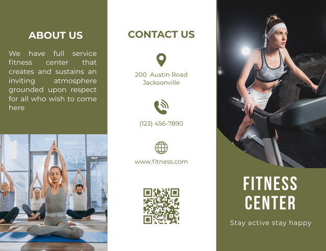 Designvorlage Fitness Center Service Offer für Brochure 8.5x11in