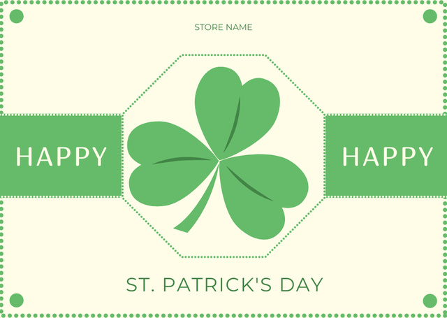 Happy Patrick's Day Greeting Card Design Template