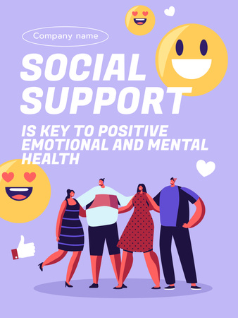 Motivation of Social Support Poster USデザインテンプレート