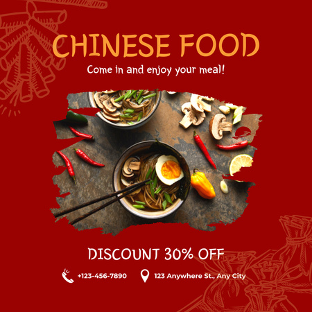 Offer Discount on Varied Chinese Menu Instagram Design Template