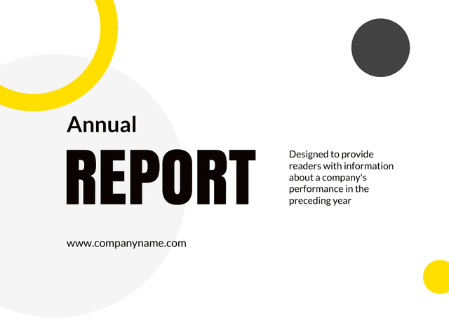 Ontwerpsjabloon van Presentation van Annual Report of Company