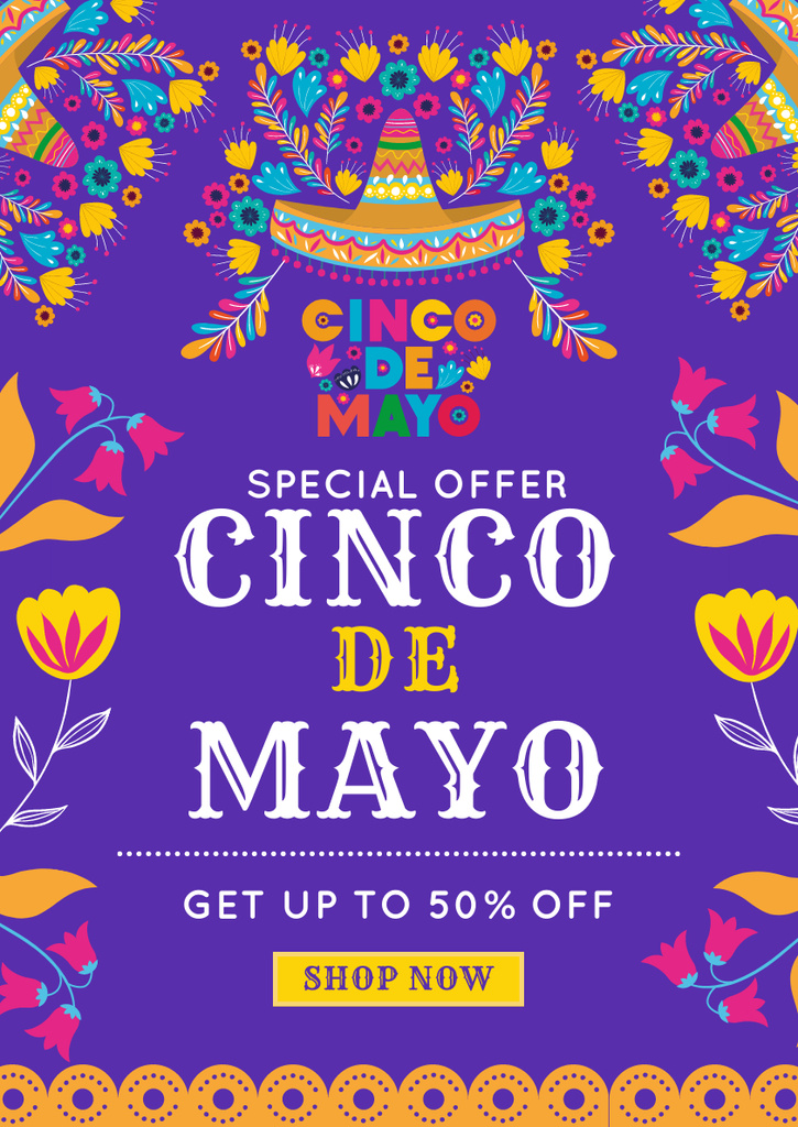 Cinco De Mayo Special Offer Poster A3デザインテンプレート