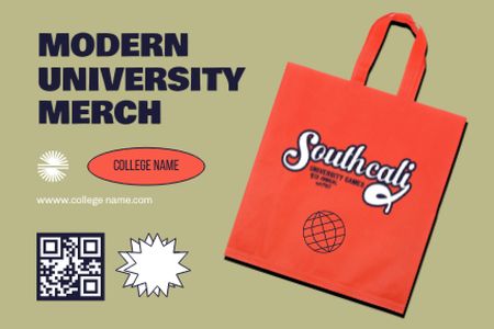 College Apparel and Merchandise Label Design Template