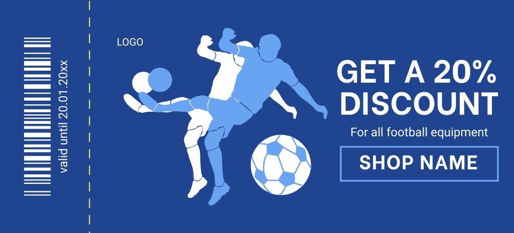 Discount Offer on Football Gear Coupon 3.75x8.25in Modelo de Design