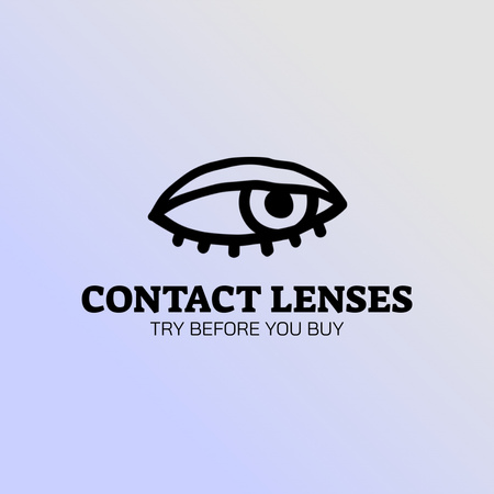 Designvorlage Optikergeschäft mit Kontaktlinsen für jedermann für Animated Logo