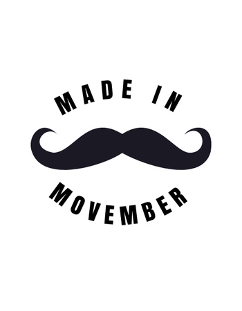 Ontwerpsjabloon van T-Shirt van Movember-evenement met snorillustratie