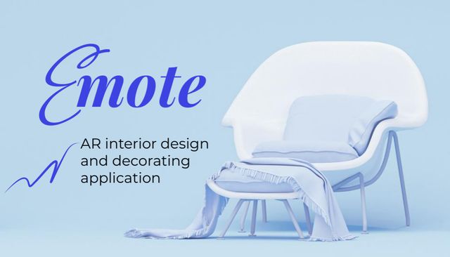Template di design Interior Design Modelling Services with Blue Armchair Business Card US