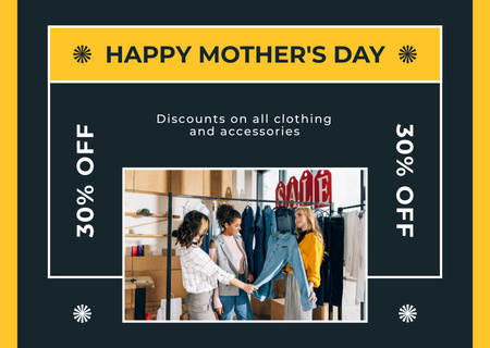 Platilla de diseño Women in Fashion Store on Mother's Day Card