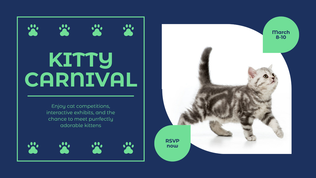 Feline Pet Breeder's Expo Event In March FB event cover Šablona návrhu