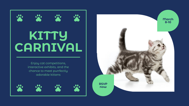 Plantilla de diseño de Feline Pet Breeder's Expo Event In March FB event cover 
