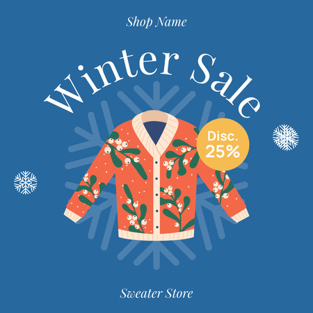 Designvorlage Verkauf von warmer Winterkleidung für Instagram