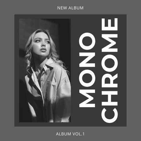 Album Cover Presentation with Beautiful Blonde Album Cover Design Template