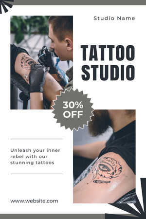Tattooist Workflow And Tattoo Studio Service With Discount Pinterest Tasarım Şablonu