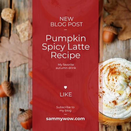 Pumpkin spice latte recipe Instagram AD Šablona návrhu
