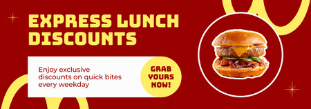 Szablon projektu Reklama ekspresowej zniżki na lunch z pysznym burgerem Tumblr