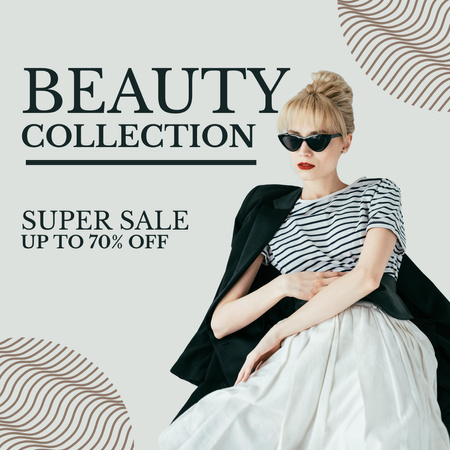 Anúncio da coleção de beleza com Stylish Blonde Instagram Modelo de Design