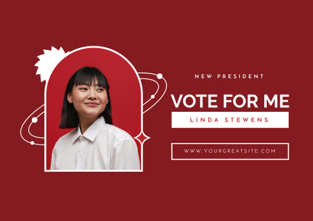 President Election Announcement with Young Woman Poster B2 Horizontal Design Template