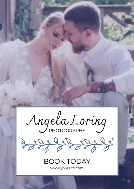 Wedding Photography Services Offer With Booking Postcard A6 Vertical Design Template