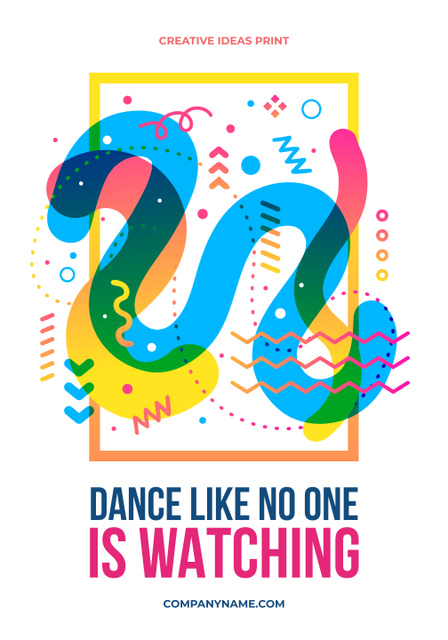 Dance Party Creative Ad with Phrase Poster 28x40in Design Template
