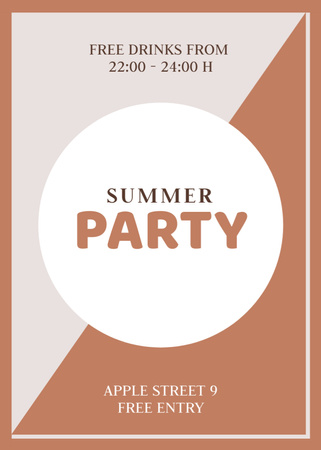 Summer Party Minimalist Announcement Flayer Design Template
