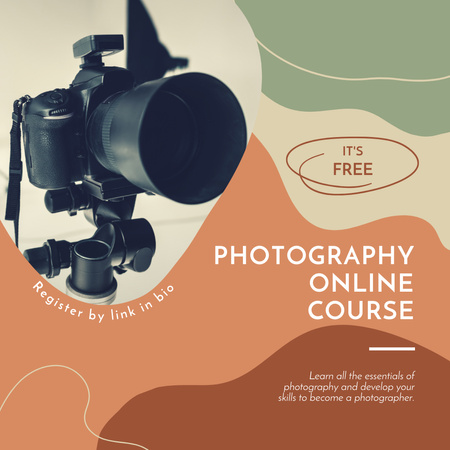 Designvorlage Online-Kurs für Fotografie für Instagram