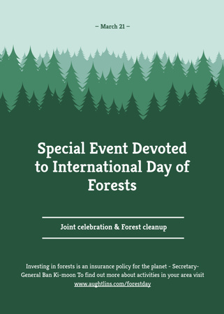 International Day of Forests Event Announcement Postcard 5x7in Vertical Design Template