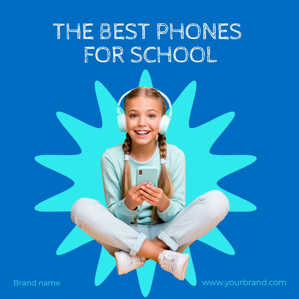 Designvorlage Best Phones For School Offer für Instagram AD