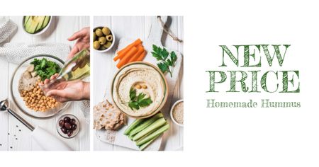 Ontwerpsjabloon van Facebook AD van Hummus Recipe Fresh Cooking Ingredients