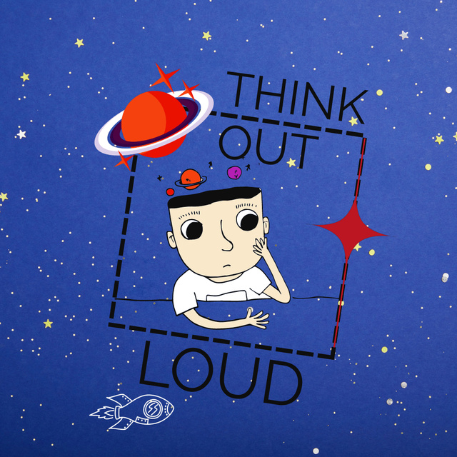 Plantilla de diseño de Inspirational Phrase with Boy in Starry Sky Animated Post 