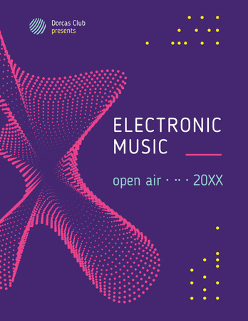 Template di design Annuncio del festival di musica elettronica su modello digitale Flyer 8.5x11in