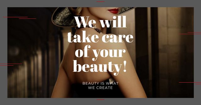 Citation about care of beauty Facebook AD tervezősablon