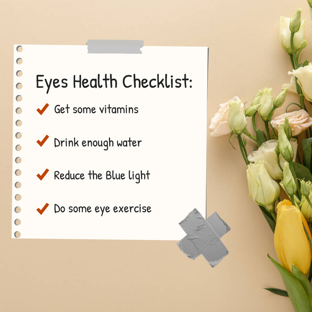 Eyes Health Checklist Instagram tervezősablon