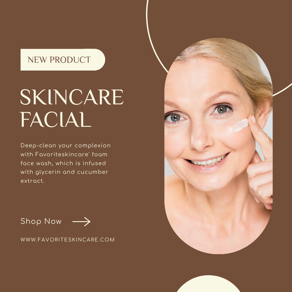 Modèle de visuel New Facial Skincare Product Offer - Instagram
