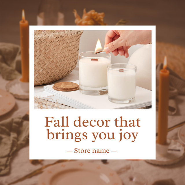 Ontwerpsjabloon van Instagram van Seasonal Home Decor And Candles Offer