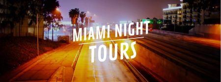 Night city traffic lights Facebook Video coverデザインテンプレート